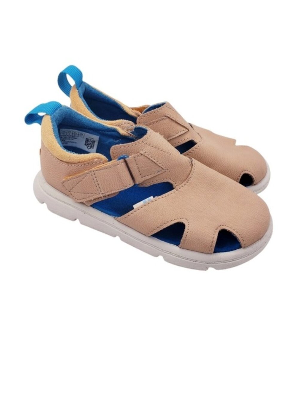 Toms Tan Caity Fisherman Honey Nubuck Faux Leather Sandals Girls Toddler Size 10